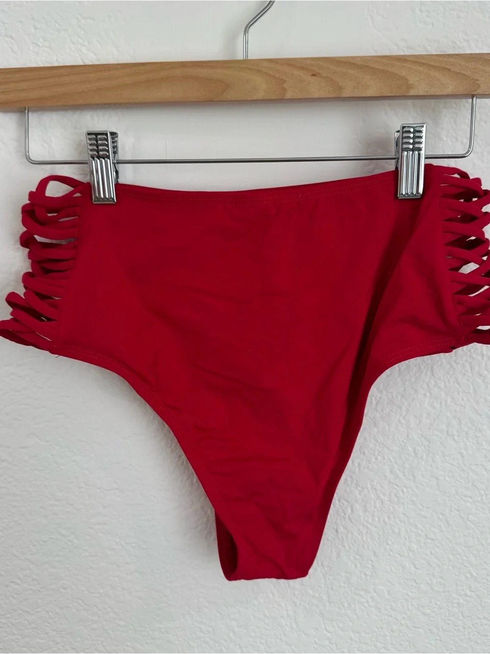 l*space Vibrant Red Swimwear Top and Bottom High Waisted
